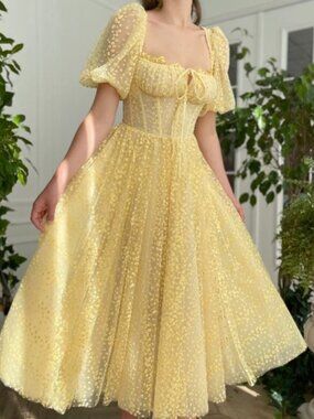 Teuta Matoshi Daffodil Dreams Dress, Size 8
